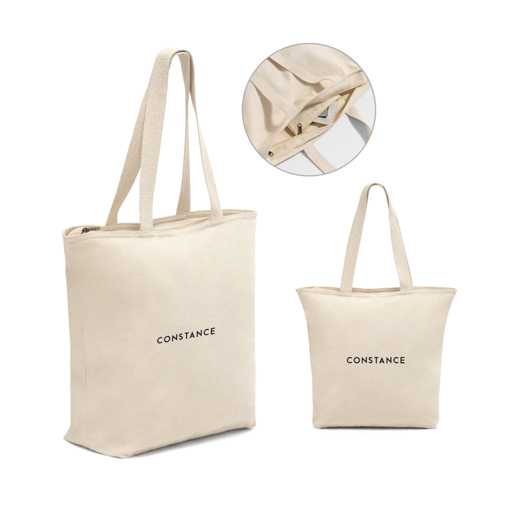 Sacola em Algodão 100% com Fecho e Bolso